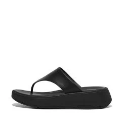 FITFLOP F-MODE Leather Flatform Toe-Post Sandals - Women's -Sports Fashion F MODE LEATHER FLATFORM TOE POST ALL BLACK FW4 090