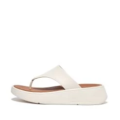 FITFLOP F-MODE Leather Flatform Toe-Post Sandals - Women's -Sports Fashion F MODE LEATHER FLATFORM TOE POST CREAM FW4 477