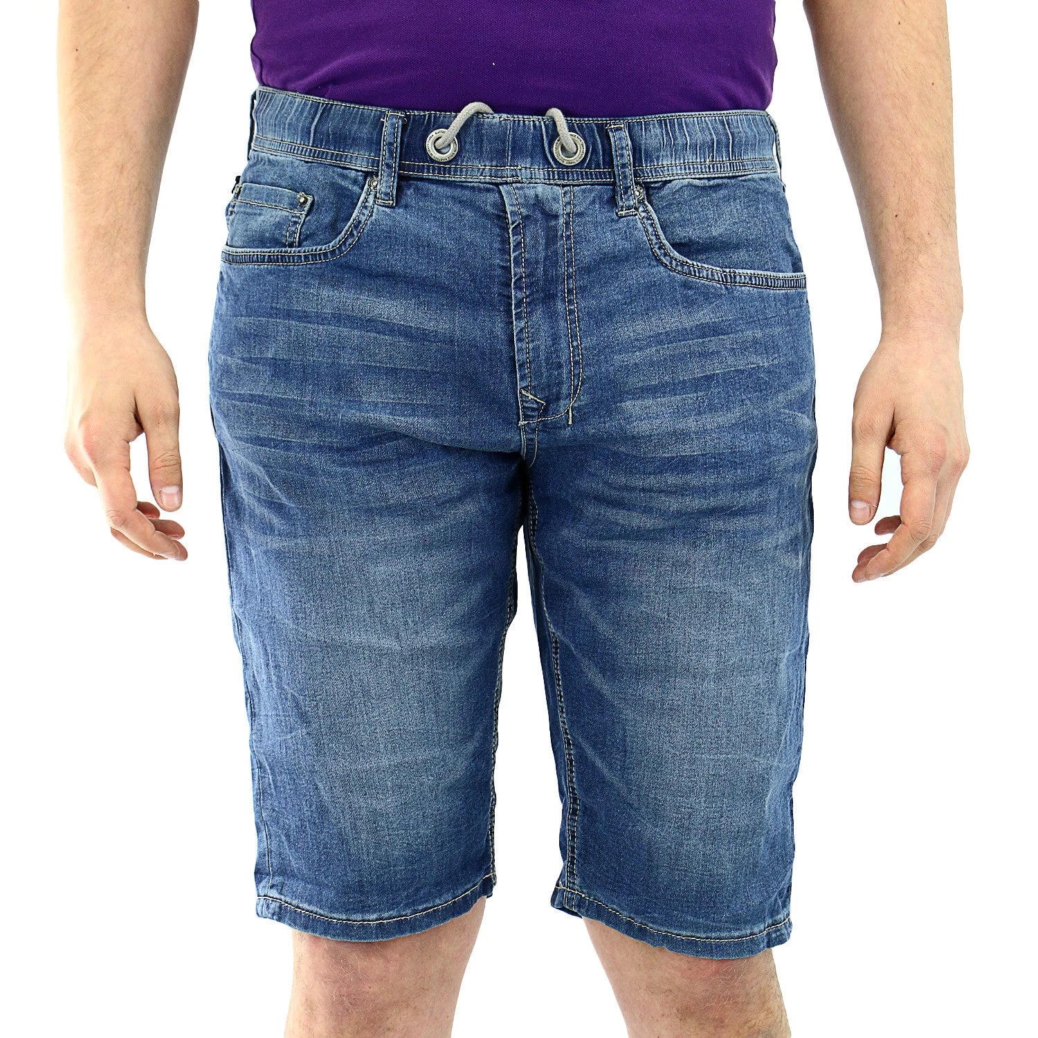 Buffalo By David Bitton Casper-X Jean Shorts - Veined And Blasted - Mens 1 Buffalo By David Bitton Casper-X Jean Shorts - Veined And Blasted - Mens