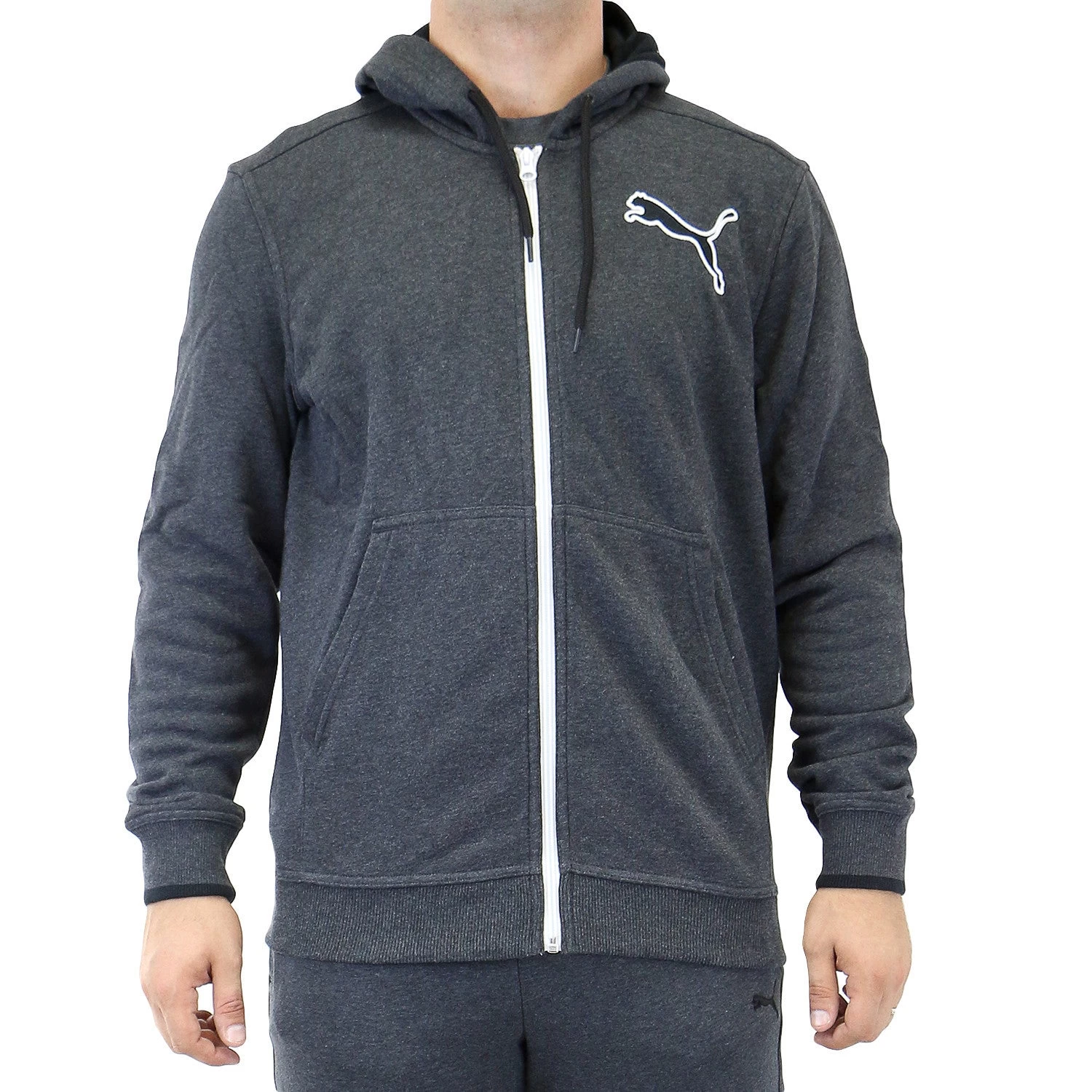 Puma Full Zip Hooded Jacket Full Zip Hoody - Black - Mens 3 Puma Full Zip Hooded Jacket Full Zip Hoody - Black - Mens - Image 3