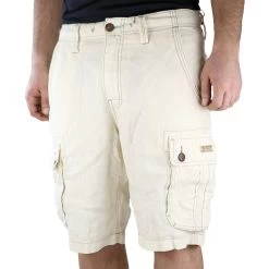 True Religion Recon Cargo Linen Short - Ecru - Mens